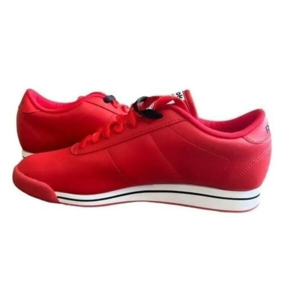 Reebok Womens Classic shoes Red/white Lace Up Low Top Sneakers Shoes Size 6.5